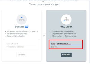 راه اندازی سایت در گوگل سرچ کنسول از طریق URL Prefix