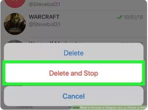 حذف ربات تلگرام در آیفون